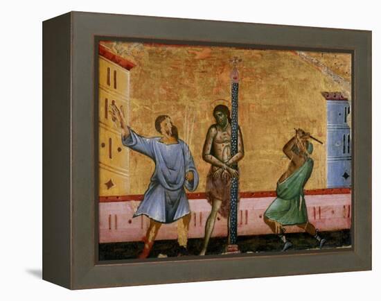 The Flagellation of Christ-Guido da Siena-Framed Premier Image Canvas