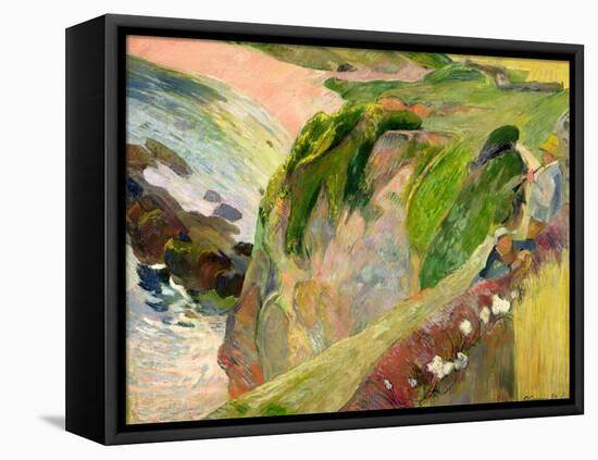 The Flageolet Player on the Cliff, 1889-Paul Gauguin-Framed Premier Image Canvas