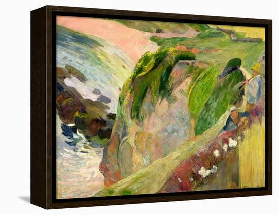 The Flageolet Player on the Cliff, 1889-Paul Gauguin-Framed Premier Image Canvas