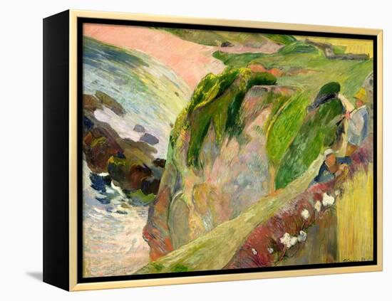 The Flageolet Player on the Cliff, 1889-Paul Gauguin-Framed Premier Image Canvas