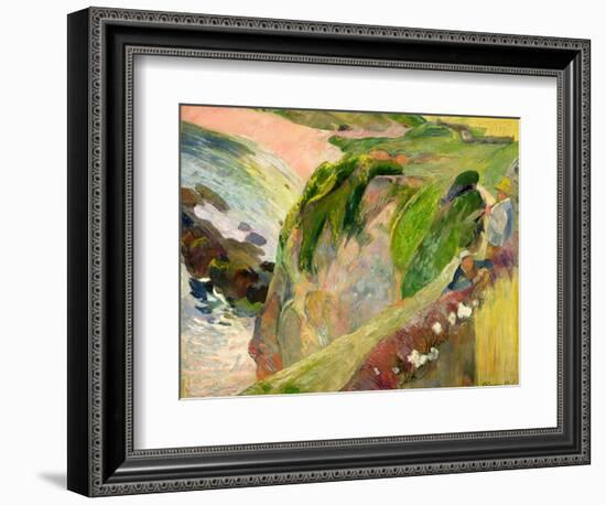 The Flageolet Player on the Cliff, 1889-Paul Gauguin-Framed Giclee Print