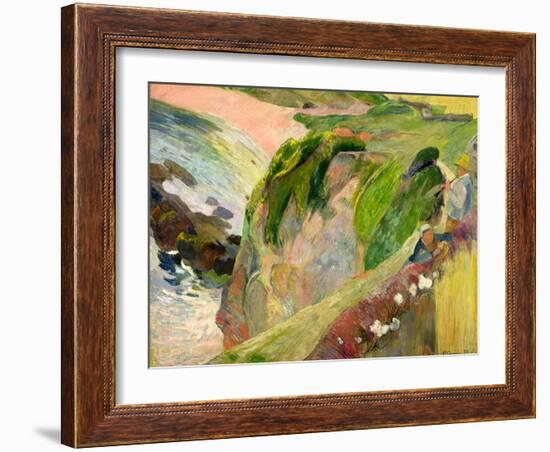 The Flageolet Player on the Cliff, 1889-Paul Gauguin-Framed Giclee Print