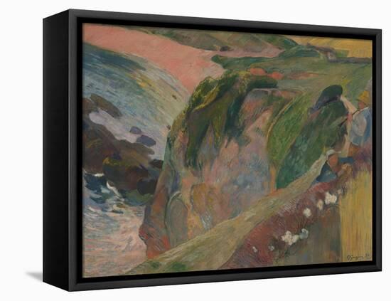 The Flageolet Player on the Cliff, 1889-Paul Gauguin-Framed Premier Image Canvas