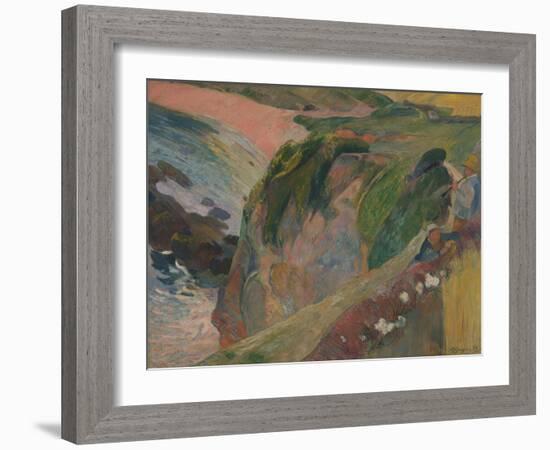 The Flageolet Player on the Cliff, 1889-Paul Gauguin-Framed Giclee Print