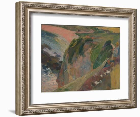 The Flageolet Player on the Cliff, 1889-Paul Gauguin-Framed Giclee Print