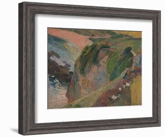 The Flageolet Player on the Cliff, 1889-Paul Gauguin-Framed Giclee Print