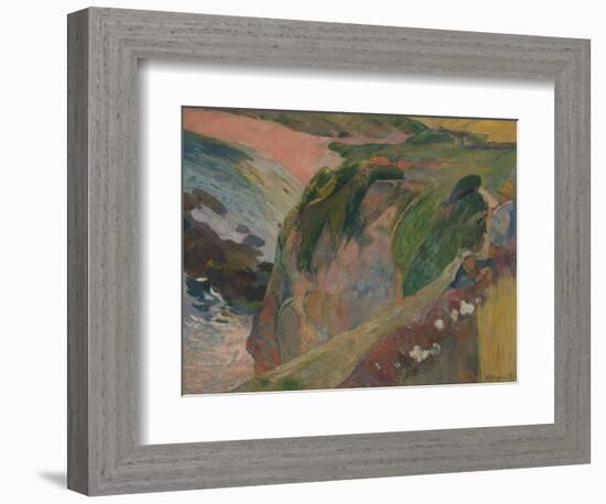 The Flageolet Player on the Cliff, 1889-Paul Gauguin-Framed Giclee Print