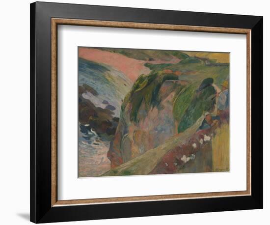 The Flageolet Player on the Cliff, 1889-Paul Gauguin-Framed Giclee Print