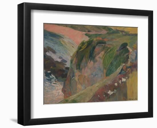 The Flageolet Player on the Cliff, 1889-Paul Gauguin-Framed Giclee Print