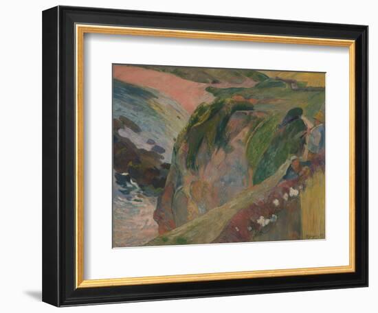 The Flageolet Player on the Cliff, 1889-Paul Gauguin-Framed Giclee Print