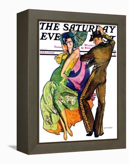 "The Flamenco," Saturday Evening Post Cover, February 1, 1930-McClelland Barclay-Framed Premier Image Canvas