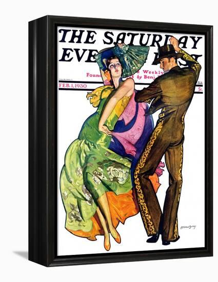 "The Flamenco," Saturday Evening Post Cover, February 1, 1930-McClelland Barclay-Framed Premier Image Canvas