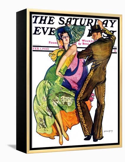 "The Flamenco," Saturday Evening Post Cover, February 1, 1930-McClelland Barclay-Framed Premier Image Canvas
