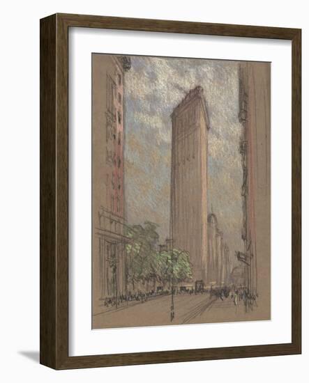 The Flatiron Building from Fifth Avenue and Twenty-Seventh Street, New York City-Joseph Pennell-Framed Giclee Print