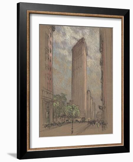 The Flatiron Building from Fifth Avenue and Twenty-Seventh Street, New York City-Joseph Pennell-Framed Giclee Print