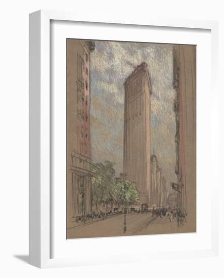 The Flatiron Building from Fifth Avenue and Twenty-Seventh Street, New York City-Joseph Pennell-Framed Giclee Print