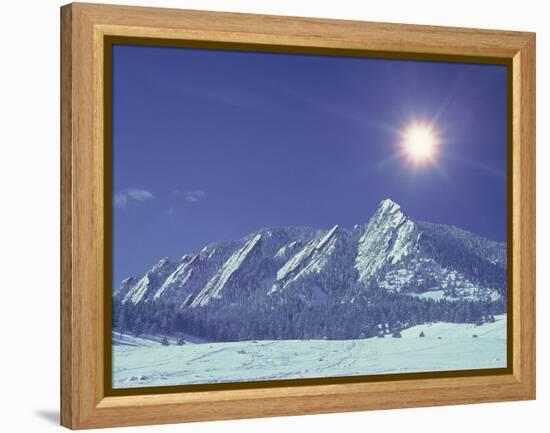 The Flatirons Near Boulder, CO, Winter-Chris Rogers-Framed Premier Image Canvas