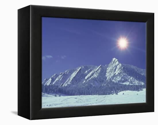 The Flatirons Near Boulder, CO, Winter-Chris Rogers-Framed Premier Image Canvas