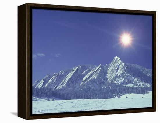 The Flatirons Near Boulder, CO, Winter-Chris Rogers-Framed Premier Image Canvas