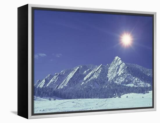 The Flatirons Near Boulder, CO, Winter-Chris Rogers-Framed Premier Image Canvas