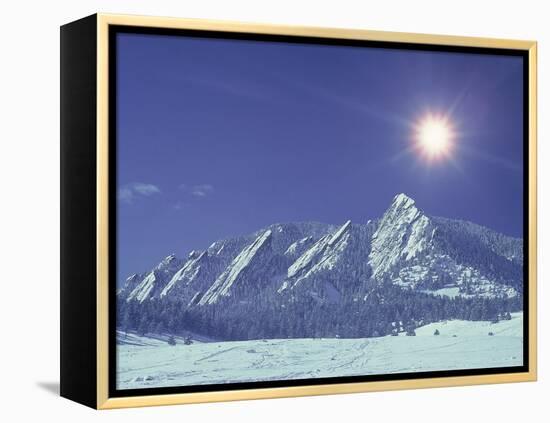 The Flatirons Near Boulder, CO, Winter-Chris Rogers-Framed Premier Image Canvas