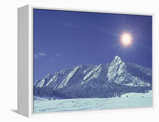 The Flatirons Near Boulder, CO, Winter-Chris Rogers-Framed Premier Image Canvas