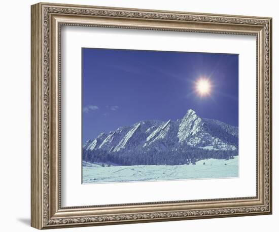 The Flatirons Near Boulder, CO, Winter-Chris Rogers-Framed Photographic Print