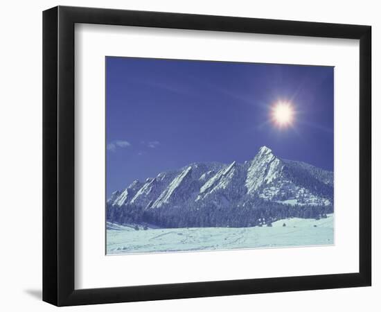 The Flatirons Near Boulder, CO, Winter-Chris Rogers-Framed Photographic Print