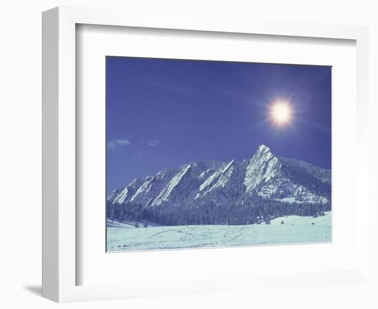 The Flatirons Near Boulder, CO, Winter-Chris Rogers-Framed Photographic Print