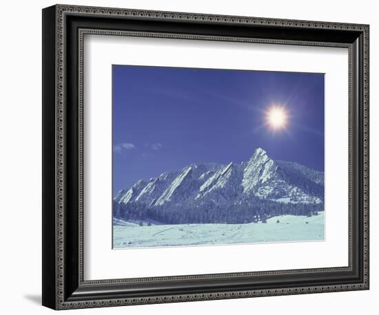 The Flatirons Near Boulder, CO, Winter-Chris Rogers-Framed Photographic Print