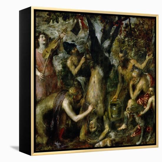 The Flaying of Marsyas, 1570-1575-Titian (Tiziano Vecelli)-Framed Premier Image Canvas