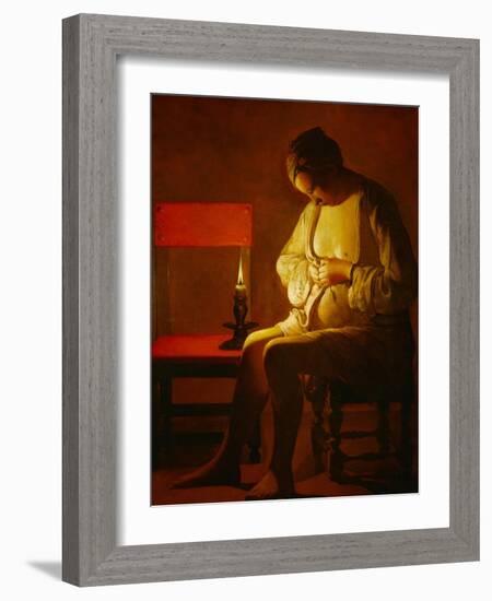 The Flea Catcher, circa 1630-1634-Georges de La Tour-Framed Giclee Print