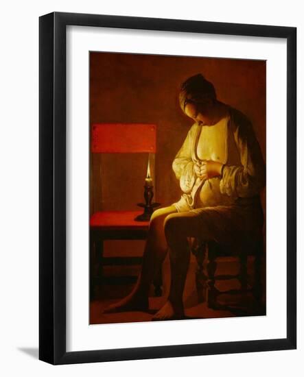 The Flea Catcher, circa 1630-1634-Georges de La Tour-Framed Giclee Print