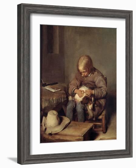 The Flea-Catcher circa 1655-Gerard Terborch-Framed Giclee Print