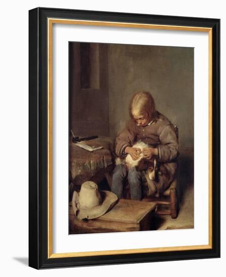 The Flea-Catcher circa 1655-Gerard Terborch-Framed Giclee Print