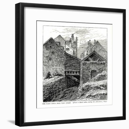 The Fleet Ditch Near West Street, During Alterations, 1844-null-Framed Giclee Print