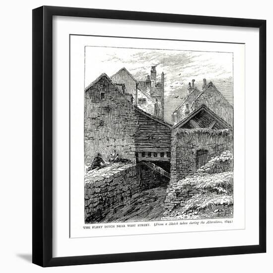 The Fleet Ditch Near West Street, During Alterations, 1844-null-Framed Giclee Print