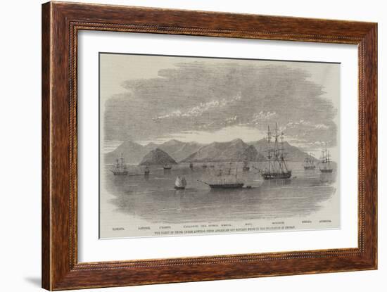 The Fleet in China under Admiral Jones Assembled Off Kintang Prior to the Occupation of Chusan-null-Framed Giclee Print