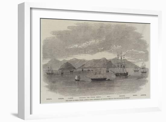 The Fleet in China under Admiral Jones Assembled Off Kintang Prior to the Occupation of Chusan-null-Framed Giclee Print