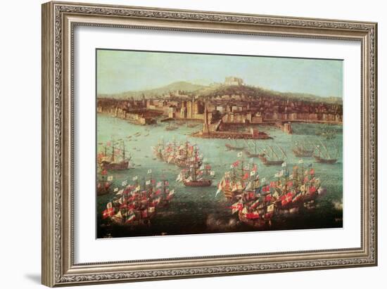 The Fleet of King Charles III of Spain before the City of Naples, 6 October 1759-Antonio Joli-Framed Giclee Print