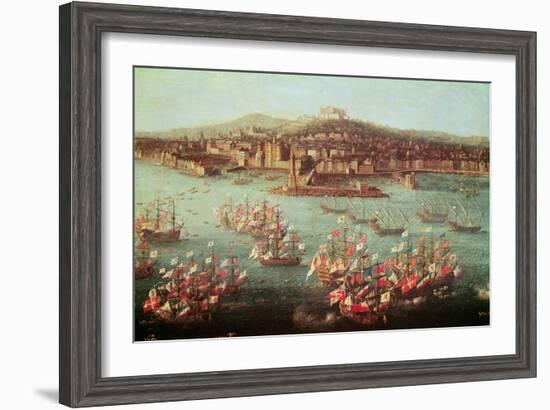 The Fleet of King Charles III of Spain before the City of Naples, 6 October 1759-Antonio Joli-Framed Giclee Print