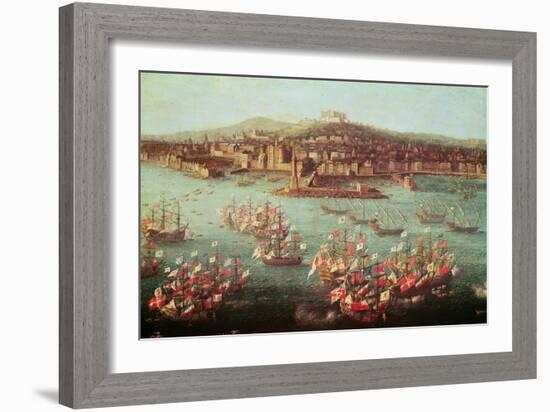 The Fleet of King Charles III of Spain before the City of Naples, 6 October 1759-Antonio Joli-Framed Giclee Print