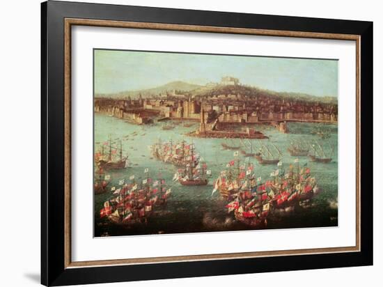 The Fleet of King Charles III of Spain before the City of Naples, 6 October 1759-Antonio Joli-Framed Giclee Print