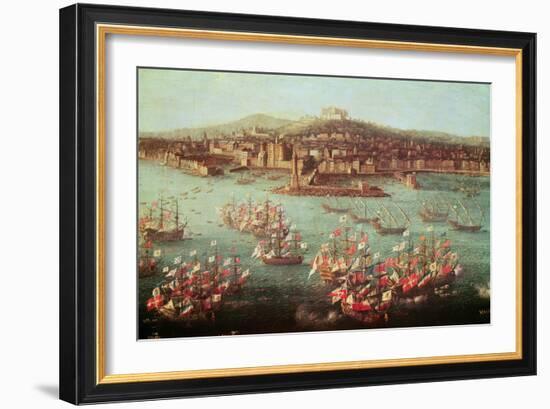 The Fleet of King Charles III of Spain before the City of Naples, 6 October 1759-Antonio Joli-Framed Giclee Print