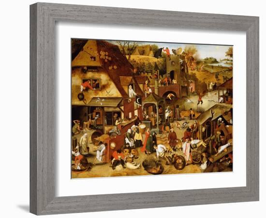 The Flemish Proverbs-Pieter Brueghel the Younger-Framed Giclee Print