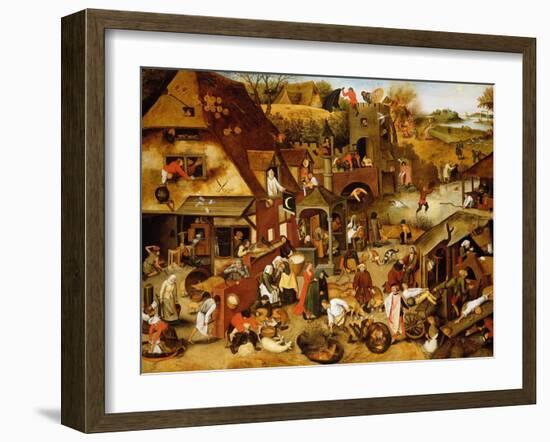 The Flemish Proverbs-Pieter Brueghel the Younger-Framed Giclee Print