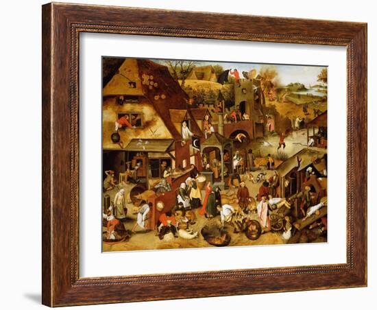 The Flemish Proverbs-Pieter Brueghel the Younger-Framed Giclee Print