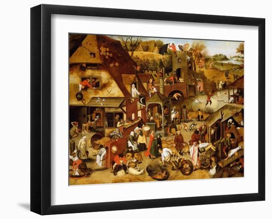 The Flemish Proverbs-Pieter Brueghel the Younger-Framed Giclee Print