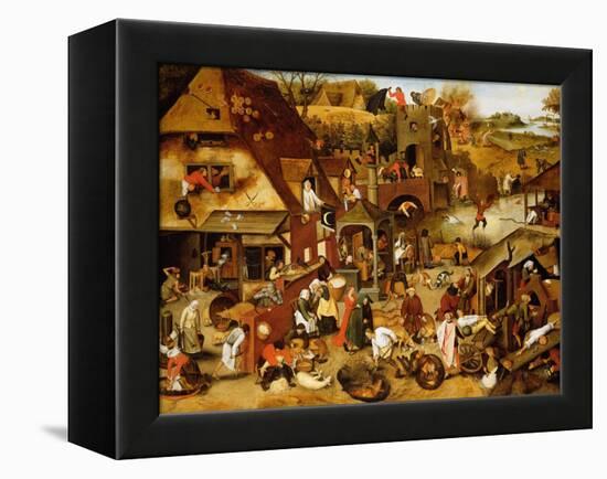 The Flemish Proverbs-Pieter Brueghel the Younger-Framed Premier Image Canvas