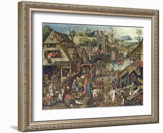 The Flemish Proverbs-Pieter Brueghel the Younger-Framed Giclee Print